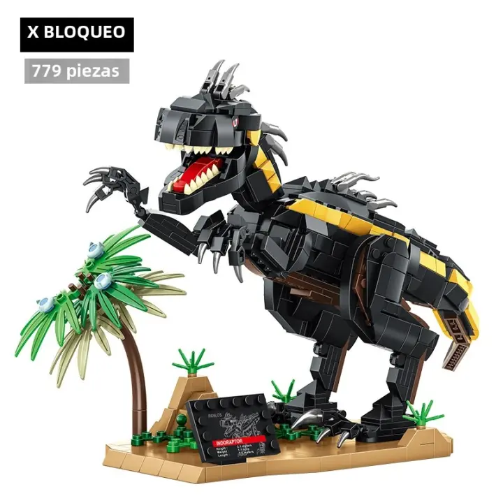 Bloques De Construcción DIY De Dinosaurios Jurassic Park Indominus Rex Mosasaurus Tyrannosaurus Regalo Para Niños Tema De La Naturaleza - 1