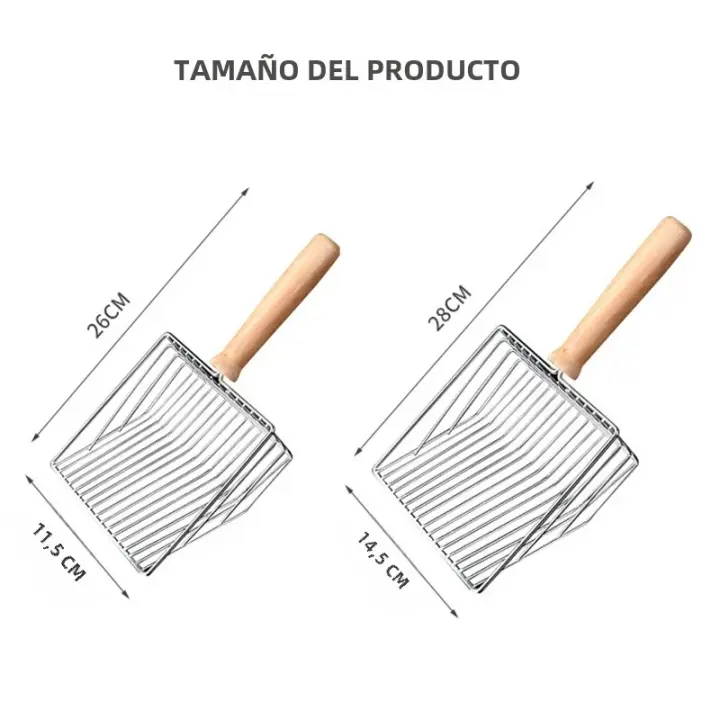 Shovel De Arenero Para Gatos Con Mango De Madera Herramientas De Limpieza Del Baño Del Gato Accesorios Para El Hogar De Los Animales - 1