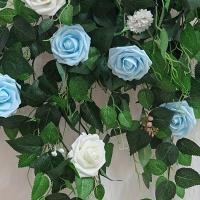 27pcs Flores Artificiales Rosas Con Tallo Para Fiestas DIY Bodas Centros De Mesa Arreglos OPP Bag Empaquetado Flores De Plástico Para Decoración Del Hogar - details 4