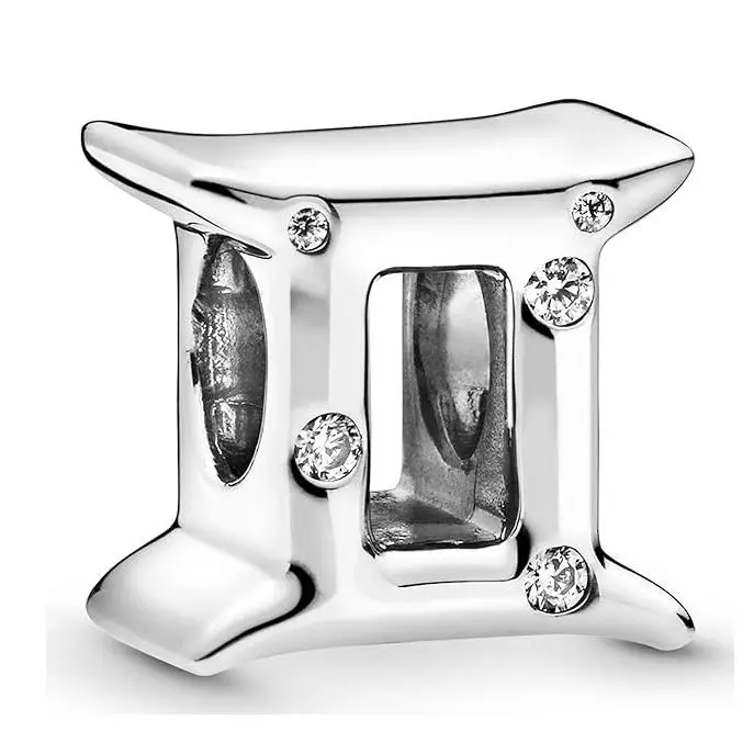 Pandora Momentos de las mujeres de Plata esterlina Sparkling Gemini Zodiac Charm, Viene con El embalaje de Caja de Giunte original. - 1