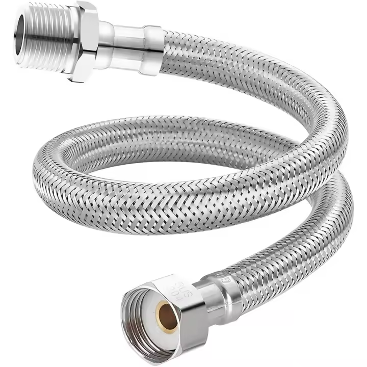 Conectores flexibles para grifo Qrity (1 unidad), G1/2" hembra x G1/2" macho, manguera trenzada de acero inoxidable, para baño y lavabo, 30 cm - 1