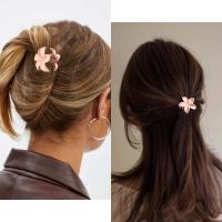 Juego De 5 Piezas De Agarracabelos Pequeños Para Mujer En Color Mate Multicolor Con Diseño De Flor De 4cm Regalo Lindo Y Moda Para Cabello Corto - details 4