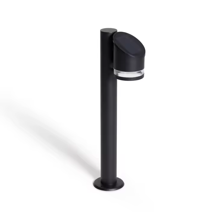 Ledkia Baliza de Pie Exterior Solar LED 50 cm Aluminio Eddan Negro - 1