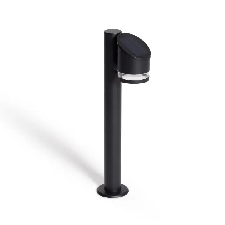 Ledkia Baliza de Pie Exterior Solar LED 50 cm Aluminio Eddan Negro - 1