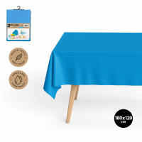 LILI HOME Mantel de Papel Efecto Textil 120*180cm Doble Capa Impermeable Azul - details 1