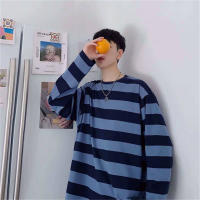 Camiseta De Hombre Con Rayas 2023 Moda Otoño Hip Hop Coreano Tops Casuales Ulzzang Blancas Manga Larga Estilo Coreano - details 2