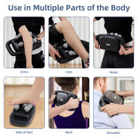 Masajeador De Cuerpo Con 8 Cabezales Fascia Gun Vibración De Alta Frecuencia Para Masaje De Espalda Y Cintura Masajeador De Cuello Y Hombros Material ABS - details 7