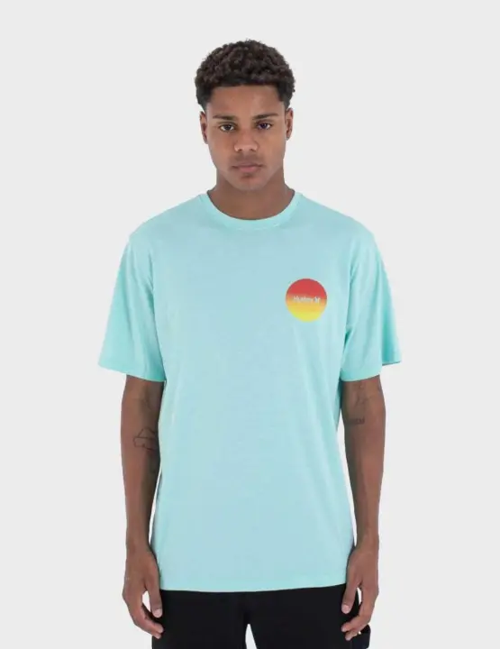 Hurley Rayz Up camiseta turquesa para hombre - 1