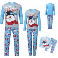 Conjunto De Pijamas Navideños Familiar 2023 Con Diseño De Payaso De Nieve Para Padres E Hijos Incluye Top Y Pantalones Adecuado Para Dormir En Familia - details 1