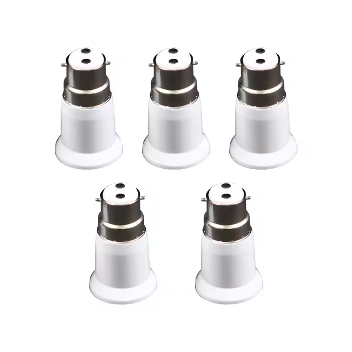Adaptador Duradero De 5 Piezas B22 a E27 Accesorios De Iluminación Extensor Soporte Base De Lámpara Bayonet Para Bombilla a Tornillo - 1