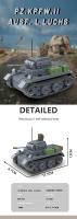 Bloques De Construcción De Tanque Pz.Kpfw.II Ausf. L Luchs Serie Militar DIY Modelo De Vehículo De La Segunda Guerra Mundial Decoración De Escritorio Juguetes Educativos Para Niños Regalos - details 0