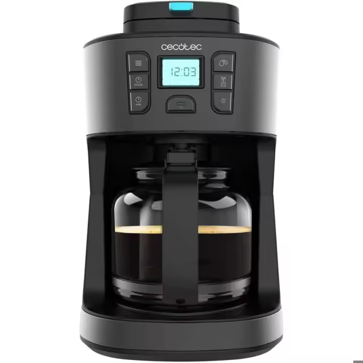 Cafetera de Goteo Digital Cecotec Coffee 66 Grind & Drop, 1086 W, 1.8 Litros, Molinillo de Cuchillas, Hasta 12 Tazas, Tecnología Extreme Aroma, Acabado Acero Inoxidable, Apagado Automático - 1