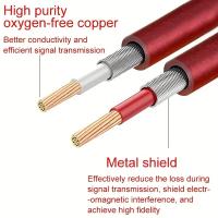 Cable De Audio TRS 1/4'' 6.35mm 10ft/3m Para Guitarra Eléctrica Bajo Y Altavoces Cordón De Instrumento AMP Rojo Y Recto - details 5