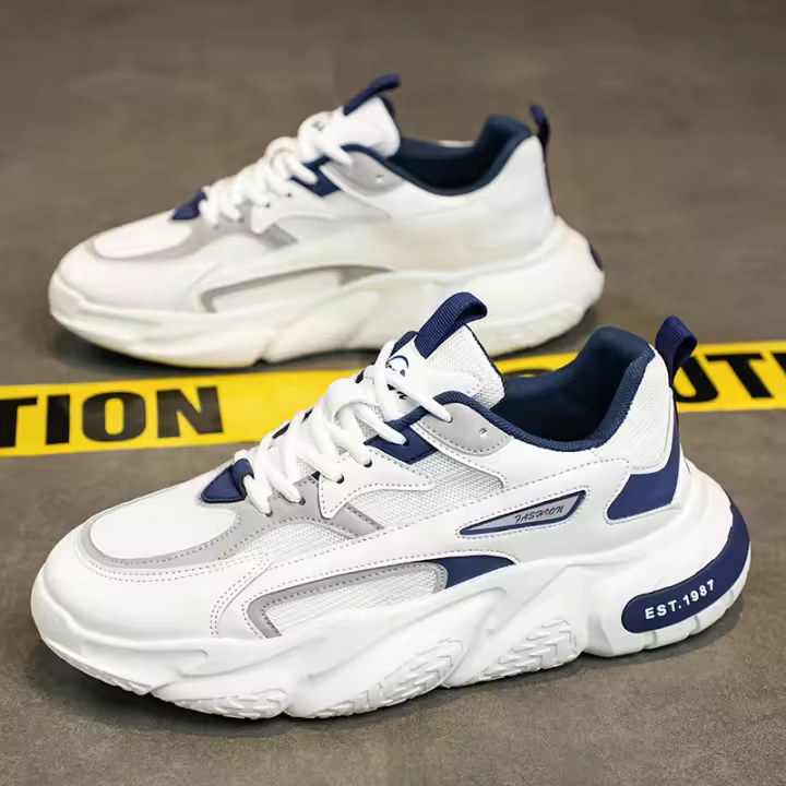 Zapatos Deportivos Casuales Para Hombre 2023 Tendencia Nueva Suela Gruesa Transpirables Malla Zapatillas Con Cordones - 1