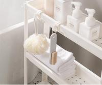 Carrito de almacenamiento delgado con ruedas de 3/4 niveles, para uso general, organizador de estanterías de almacenamiento móvil deslizante para cocina, baño, lavandería, dormitorio, lugares estrechos - details 3