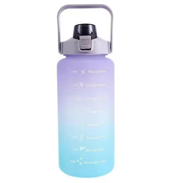 2L Water Bottle Motivational Water Bottle with Capacity Marker BPA-Free Sports Water Bottle Ensure Drink Enough Water for Fitness Gym - 1