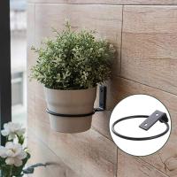 Juego de 3 soportes de pared de maceta de metal Soporte de maceta de gancho de maceta Soporte de bandeja de maceta de flor para interior y exterior (17,5 × 15 × 6,2 cm) - details 0