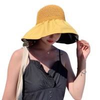 Sombrero De Paja Panamá Para Mujer Verano Protección UV Plegable Amplio Sombrilla De Playa Casual Ajustable Tamaño Free - details 3