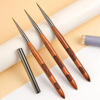 Pincel De Uñas Con Manija De Sandalo De Kolinsky Pelo Herramienta Para Gel UV Acrílico Carving Pincel Para Polvo Líquido Y Dibujo De Uñas DIY - details 0