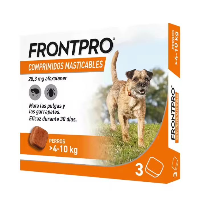Frontpro - Comprimidos Masticables Antiparasitarios para Perros de 2-4 kg, 3 Comprimidos, Afoxolaner 11,3 mg - 1