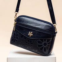 Bolso De Hombro Para Mujer En Cuero PU Sólido Moda Bolso Cruzado Small Bolsas Femininas Con Cierre De Cremallera Y Decoración De Flores - details 8