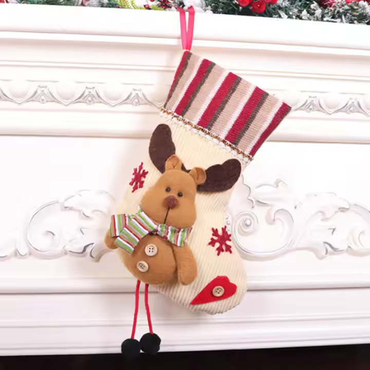 Calcetines De Navidad Con Diseño De Santa Claus Y Payaso De Nieve Adorno De Árbol De Navidad Bolsa De Dulces Para Niños Decoración De Calcetines De Navidad - 1