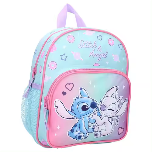 Mochila Stitch Infantil, Bolsillo Frontal, Bolsillo Lateral, Acolchada, Licencia Oficial 100%, Color Rosa y Azul, 29 x 23 x 8 cm, Vadobag - Kiglam - 1