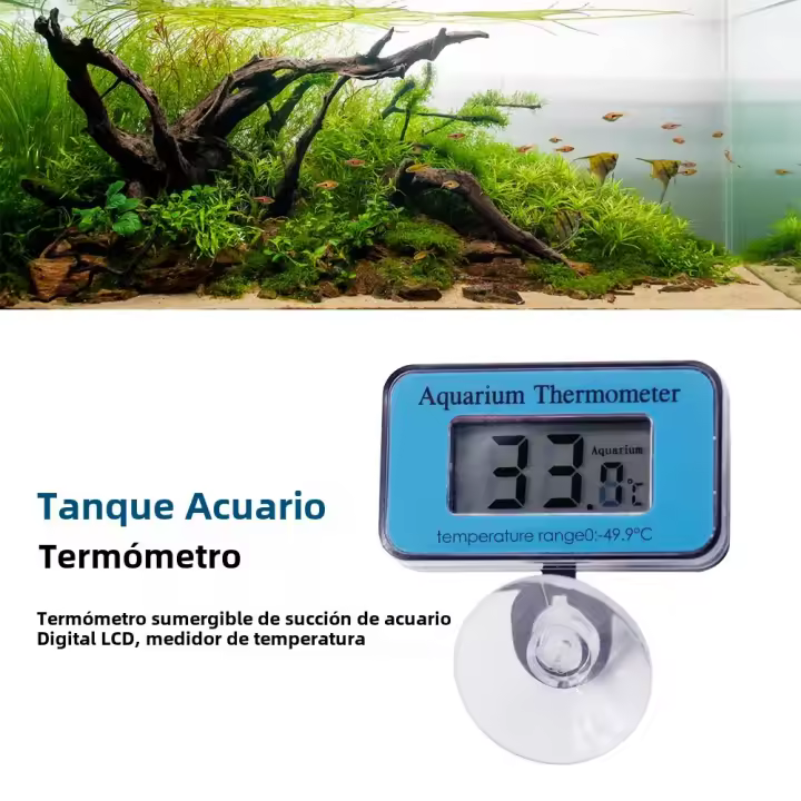 Termómetro De Agua Para Acuario LCD Digital Submersible Medidor De Temperatura Impermeable Rango -50 a +70℃ Para Peces - 1