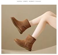 Botas De Tobillo Para Mujer Botines De Invierno Con Tacón Y Peluche Encima De La Rodilla Zapatos De Cuña Para Otoño Y Primavera - details 21
