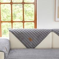 Cubierta De Sofá De Peluche Antideslizante Con Rayas Y Falsa Zorro Para Sala De Estar Cubierta Térmica Para Invierno - details 6