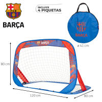 COLORBABY - Set 2 porterías pop-up fútbol, licencia oficial FC Barcelona, tamaño 120x80x80 cm, incluye bolsa de transporte, estructura plegable, diseño oficial, para jardín o parque, desde 3 años - details 3