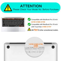 Cubierta De Teclado Ultrafina Para MacBook pro 13" Y 15" (Modelo :A2159 A1706 A1707 A1989 A1990) Con Barra Táctil En Inglés Material De Silicona Resistente Al Polvo Y Agua - details 0