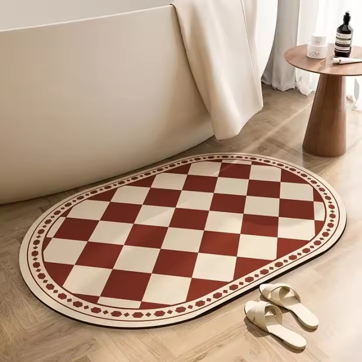 VIKAMA Alfombra De Baño Americano Antideslizante De Arcilla De Diatomeas Para Puerta De Toilette Absorbente Fácil De Manages - 1