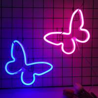 2pcs Luz De Mariposa Neón Con Logo USB/Batería Para Decoración De Pared Del Dormitorio Regalo De Cumpleaños Bodas Y Negocios Moderno Estilo LED No Dimmable Material ABS - details 6