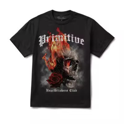 Camiseta Primitive x Heartbreakers Club Torch Tee Negro Black TSPRITORCH-BLA - 1