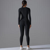 Conjunto De Yoga Deportivo Transpirable Y Estirable Con Control De La Panza Y Modelador Leggings De Glúteos Slimming Top Activo Para Gimnasio - details 7