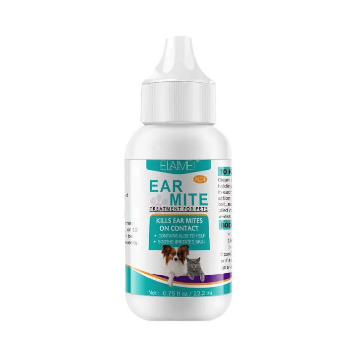 Aceite para ácaros de oído - Solución limpiadora de orejas para perros y gatos, elimina cera y mal olor - 1