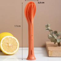 Juego De Comedor Portátil De 3 Piezas Set De Cutlería Desmontable De Trigo Algodón De Seda Para Viajes Y Camping - details 13