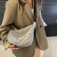 Bolso De Hombro Para Mujer Vintage De Nylon Impermeable Y Casual Bolso Hobo Crossbody Con Cierre De Cremallera Interior Líquido Suave - details 10