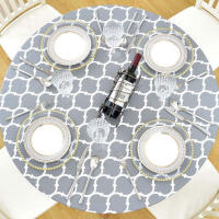 Mantel De Vinilo Ajustable Con Borde Elástico Y Espalda De Terciopelo Para Uso Indoor Y Outdoor Mantel Redondo De Vinilo Impermeable Y Resistente Al Aceite - details 7