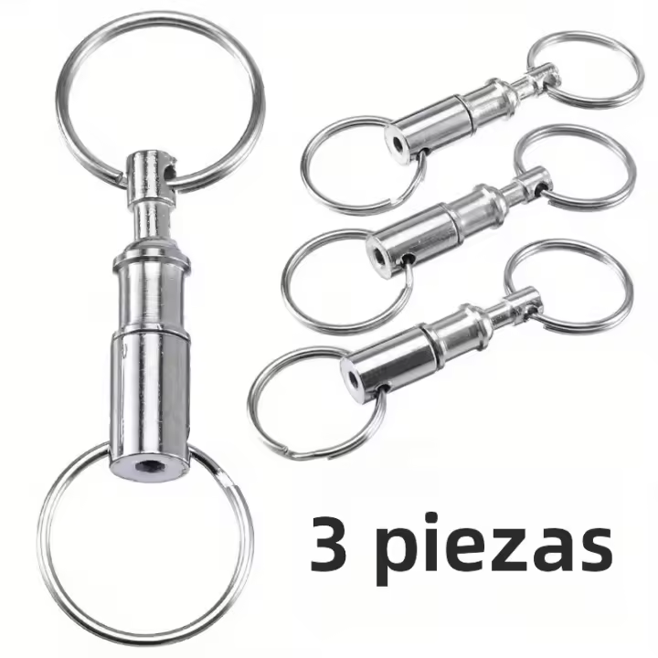 Llavero Desmontable Rápido 3pcs Doble Anillo Separable Llavero Botón Femenino Metal Para Joyería Y Componentes - 1