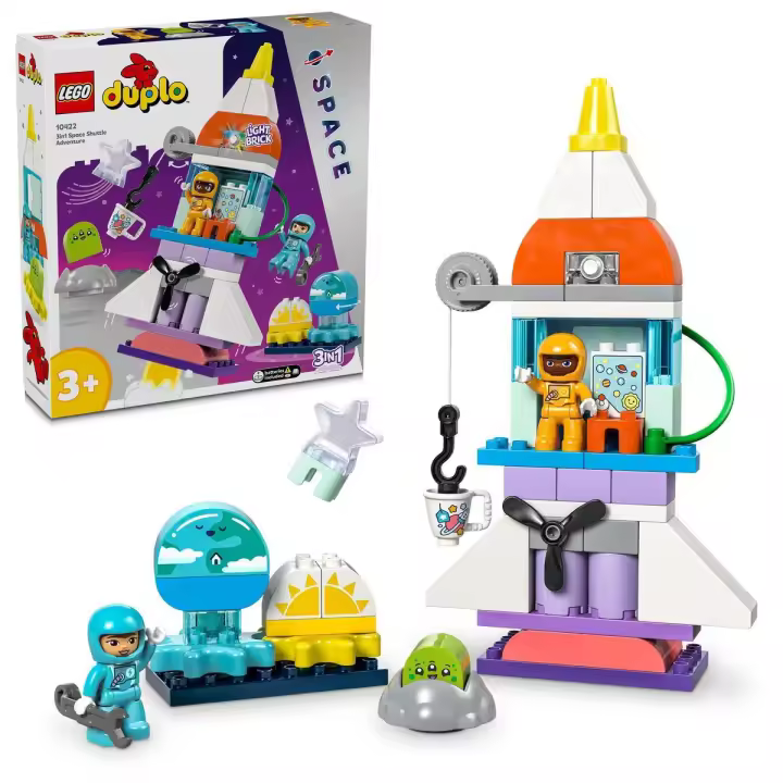 LEGO 10422 DUPLO Aventura en Lanzadera Espacial 3en1 Cohete para bebés - 1