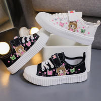Zapatos De Lona Para Niños Y Niñas Cuatro Estaciones Blancos Suaves Antideslizantes Casuales Tallas 3-15 Años Cierre Con Hebilla - details 1