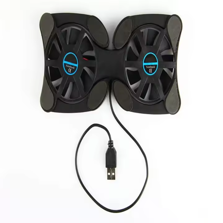 Almohadilla De Enfriamiento Para Portátil Plegable Con Doble Ventilador Mini Octopus Para Portátiles De 7-15 Pulgadas Color Negro - 1