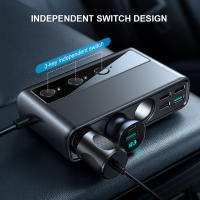 Adaptador De Cargador Para Coche 154W 9-en-1 QC3.0 PD USB 3 Enchufe Del Cigarrillo Divisor Con Interruptores Independientes Salida DC - details 4