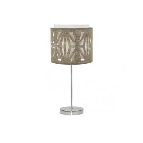 FABRILAMP Lámpara de Mesa Sobremesa Katerina 1xe14 Niquel/madera Gris 42x17x17 Cm - Elegante Diseño - 1