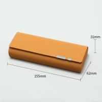Caja De Almacenamiento Para Gafas De Sol PU Cuero Portátil Color Sólido Casco Rígido Protector Para Gafas Unisex - details 1