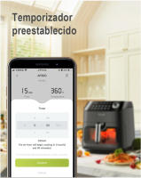 KYVOL AF600 WIFI - Freidora sin Aceite de Aire Caliente - App gratuita. 5,68 L. / 1,5 Kg. de capacidad. Ventana transparente de control. Panel táctil LED con 12 Programas preestablecidos. Cesta con recubrimiento cerámico apta para lavavajillas. - details 10