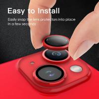 Protector De Lente De Cámara Para iPhone En Color Rojo Película Protectora De Metal Para Modelos pro Max 15 14 plus 13 ProMax 12 Mini 11 14 15 pro - details 3
