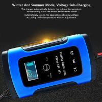 Cargador de batería para coche, CC 12 V, 6 A, protección múltiple, totalmente automático, inteligente, pantalla LCD, reparación por pulsos - details 9